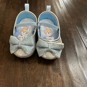 Glittery Blue Kids Shoes with Bow